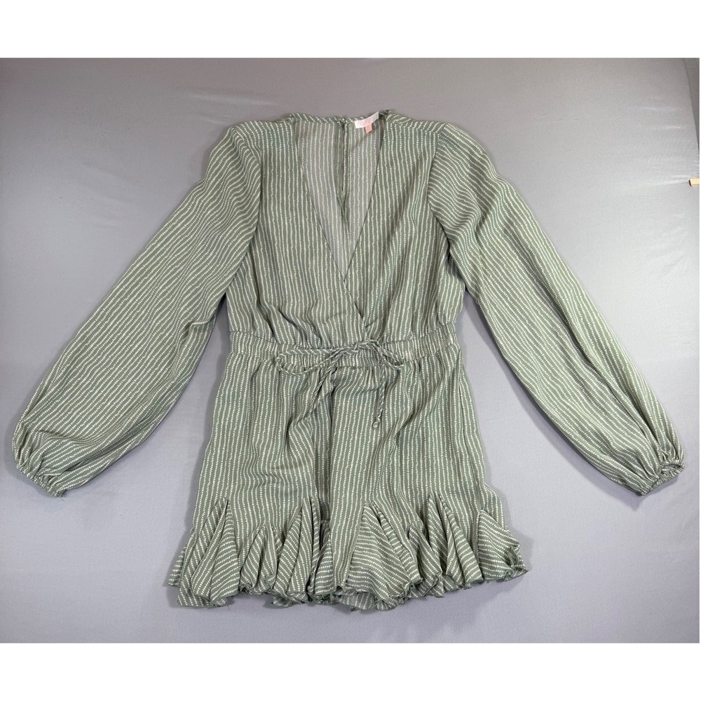 Long Sleeve Romper Womens Medium Romantic Cottagecore Garden Party Boho Coastal